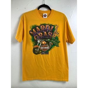 Harley Davidson Mardi Gras Fat Tuesday SL T-Shirt 2008 SZ M EUC